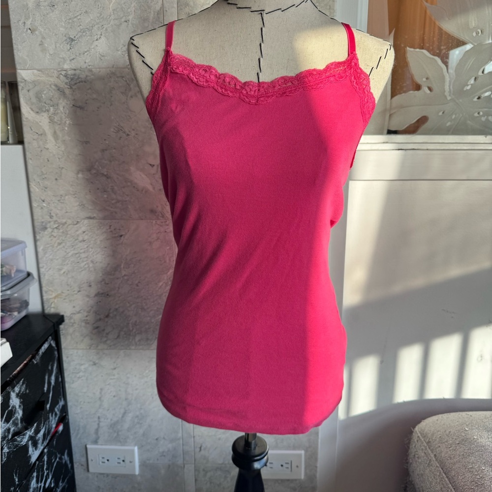 Faded Glory Pink Fitted Camisole with Spaghetti Straps